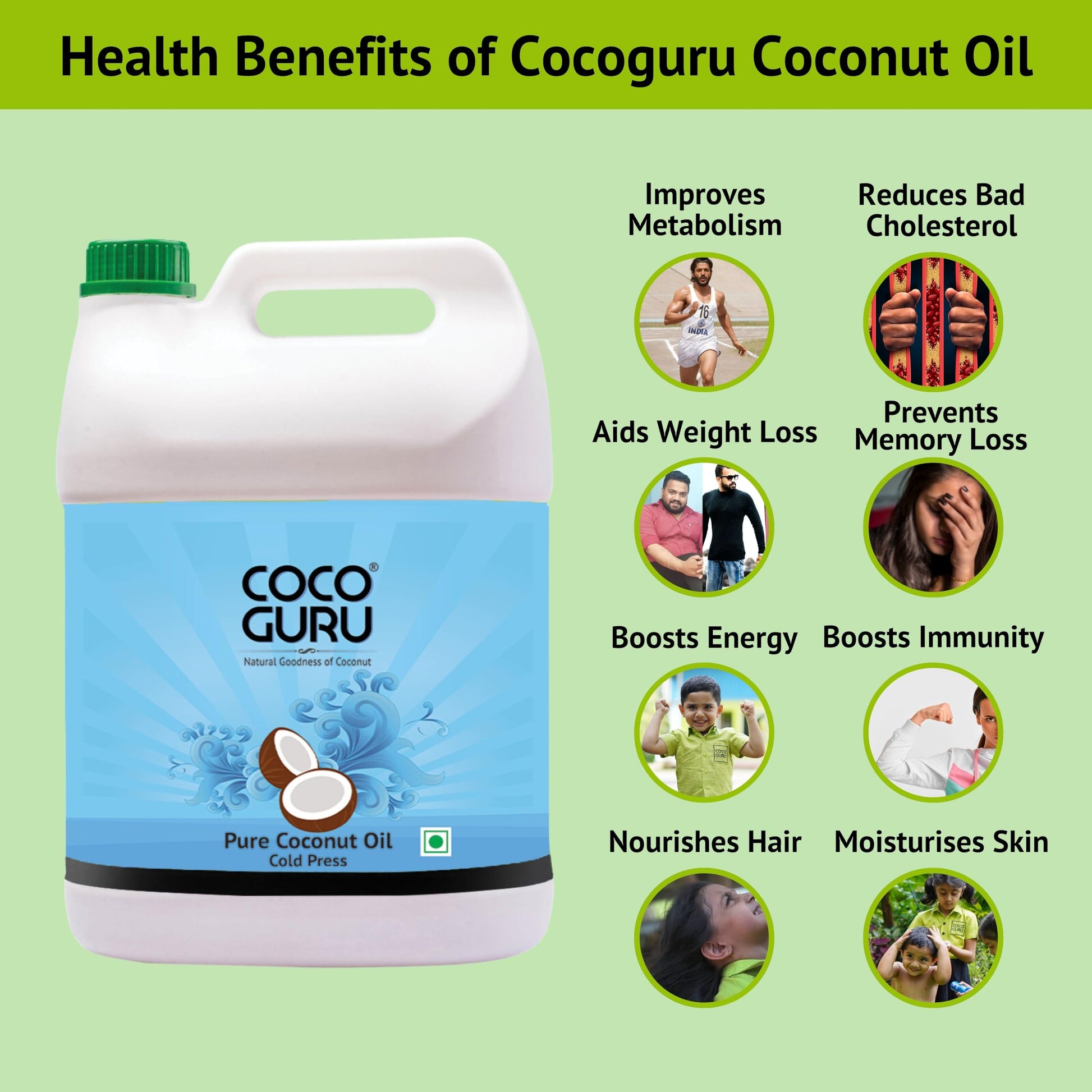 Cocoguru Cold Pressed Coconut Oil - Pouch 1 Litre