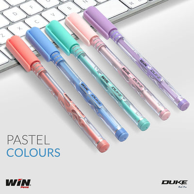 Win Duke 30 Pens (20 Blue Ink & 10 Black Ink) | 0.7mm Tip | Pastel Shades Body | Ergonomic Grip | Ball Pens for students | Smooth Writing | Ideal for School Office & Business| Budget Friendly Ball Pens