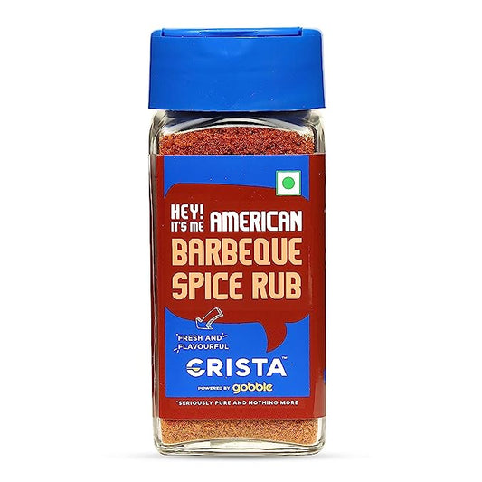 CRISTA American Barbeque Spice Rub | International Spices Blend | BBQ Seasoning for Vegetables & Paneer | Zero added Colours, Fillers, Additives & Preservatives | 50 gms
