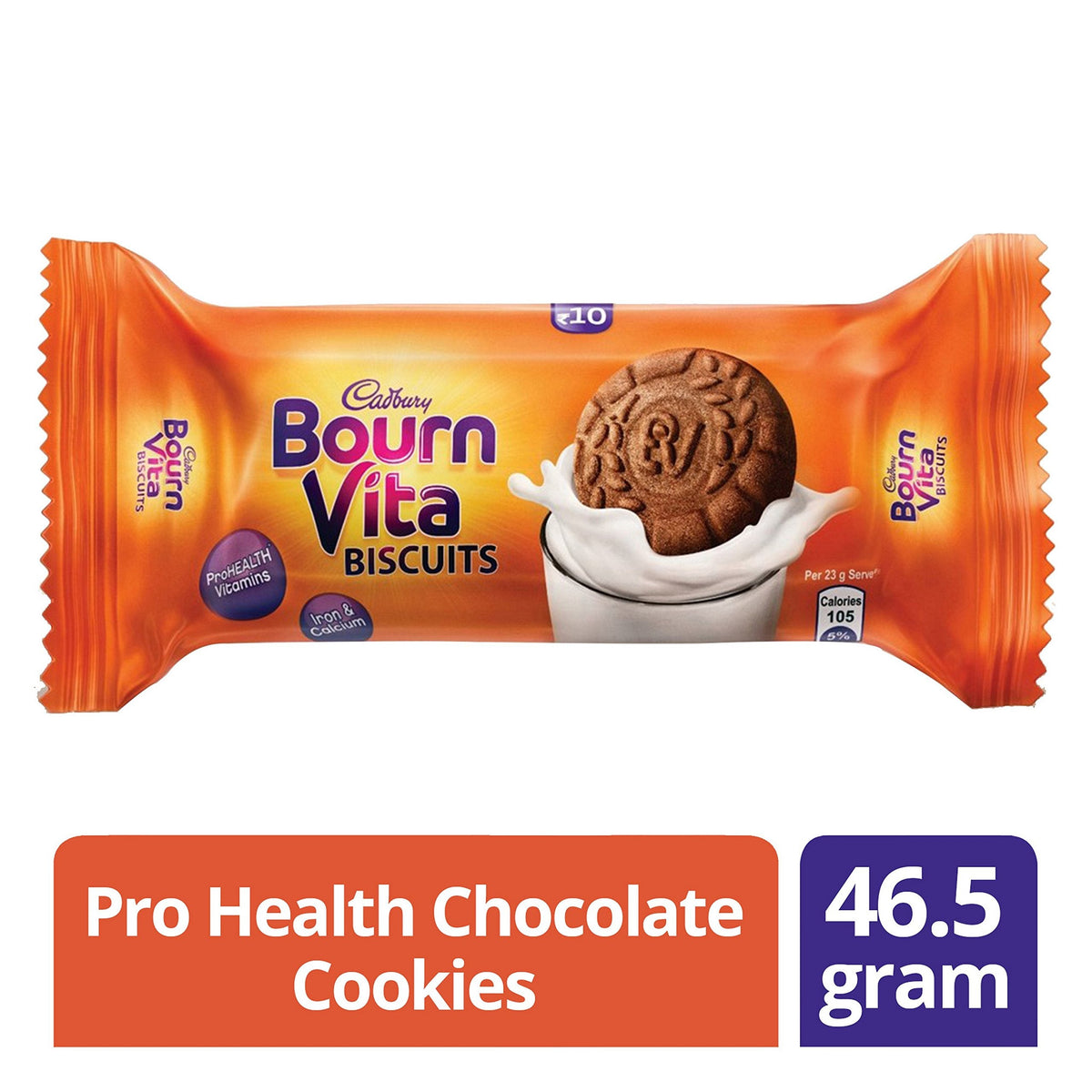 Bournvita Biscuits Pro-Health Cookies, 46.5g (Pack of 12)