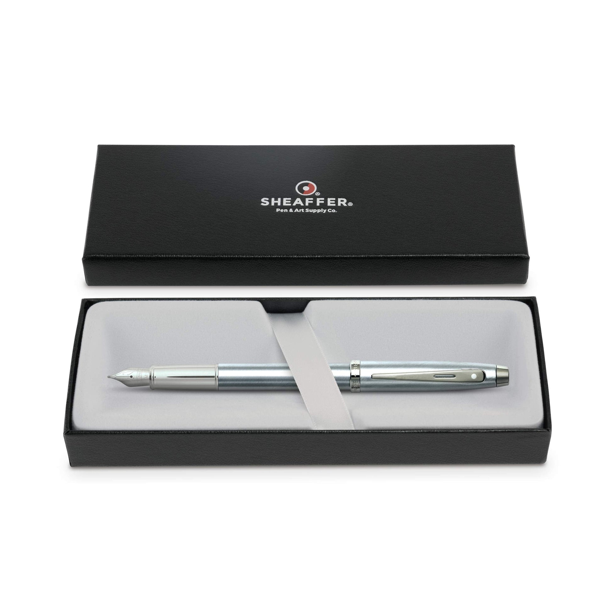 Sheaffer Gift 100 Brushed Chrome Fountain pen with Chrome Trim | Fountain Pen Medium Nib | Pen Set for Gift