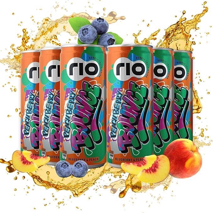 Rio Blue Berry Bubbly Fruit Drink | Pack of 6 | 250 ml