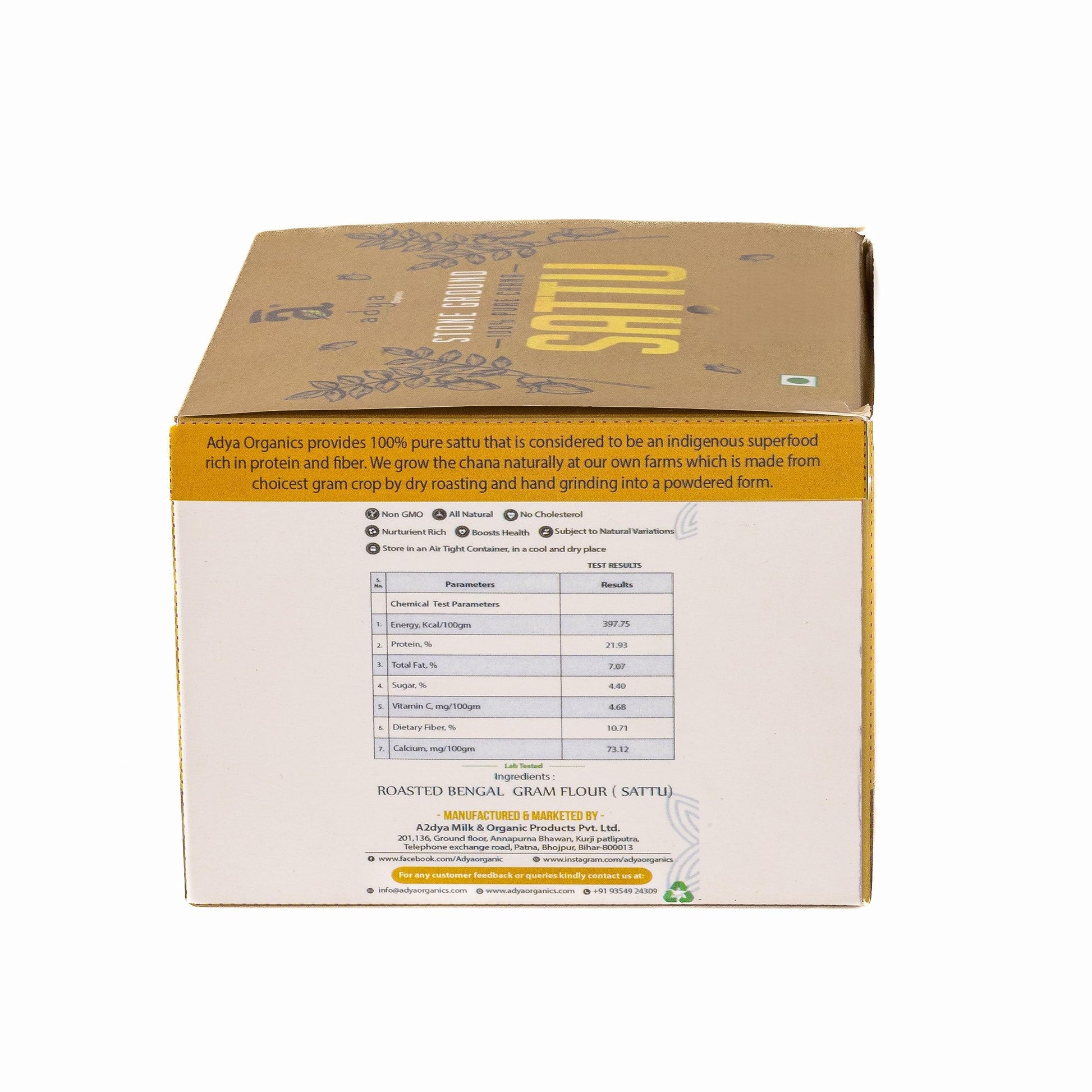Adya Organics Sattu Premix | Instant Sattu Drink Mix with Jaggery & Spices | 100% Natural & Healthy | Quick Energy Booster for Summer | No Chemicals or Preservatives | 250g Pack