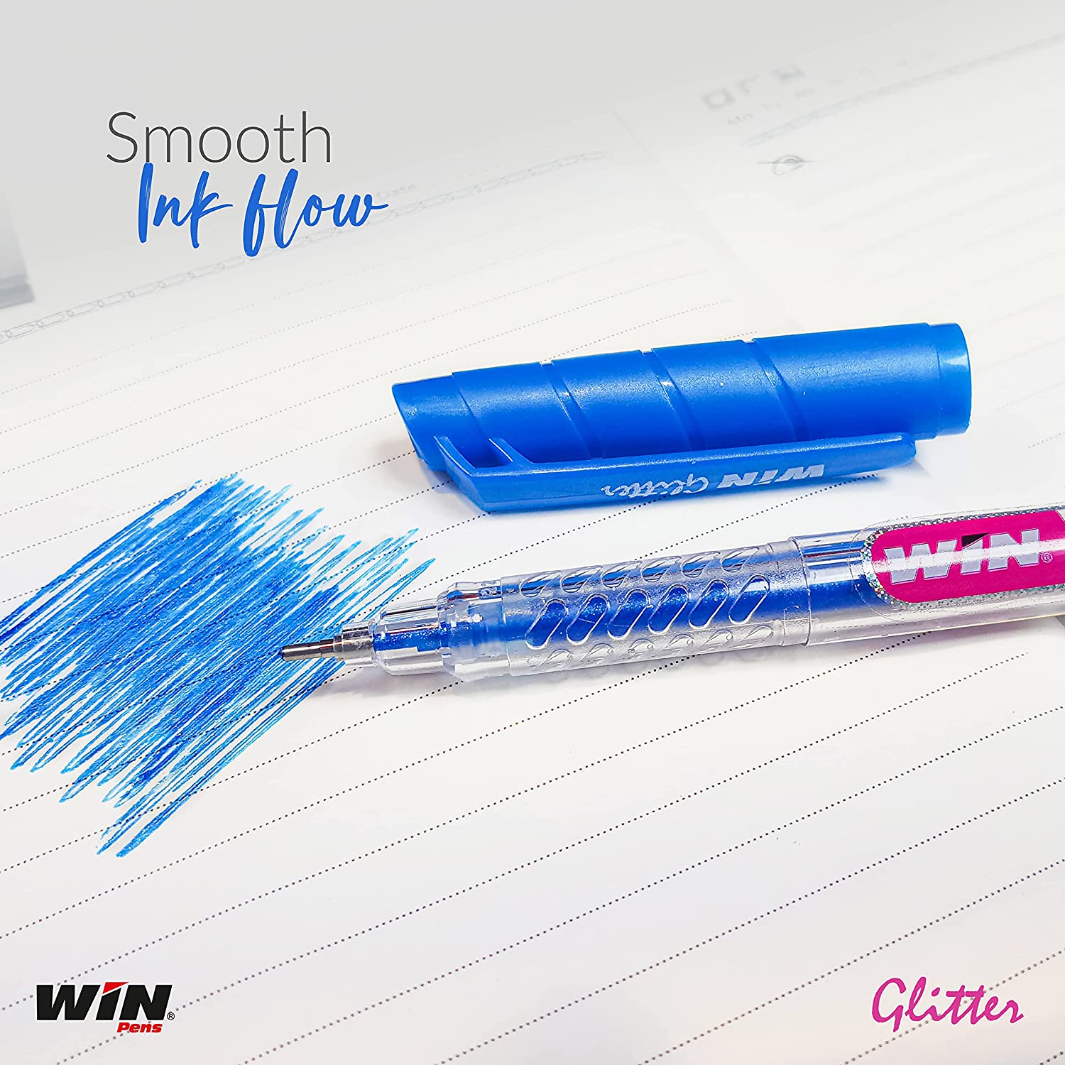 Win Glitter Gel Pen Multicolor - 10 Pcs Zipper Pack