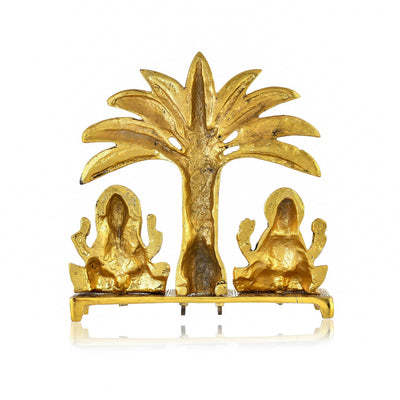 CraftVatika Laxmi Ganesh Idol Aluminium Laxmi Ganesh for Gifting, Office & Pooja Room Home Decor Showpiece