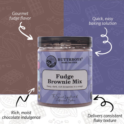 ButtrBoys Fat Free Fudge Brownie Mix Powder for Cooking Food Baking 250 Grams