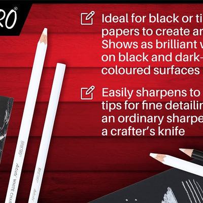 BRUSTRO Artists Coloured Pencils | Black & White | Set of 6 ( 3 Whites and 3 Blacks ) | Ideal for Students and Adults, Color, Sketching, Shading, Drawing, Blending, Mandala Art, School, Office Use