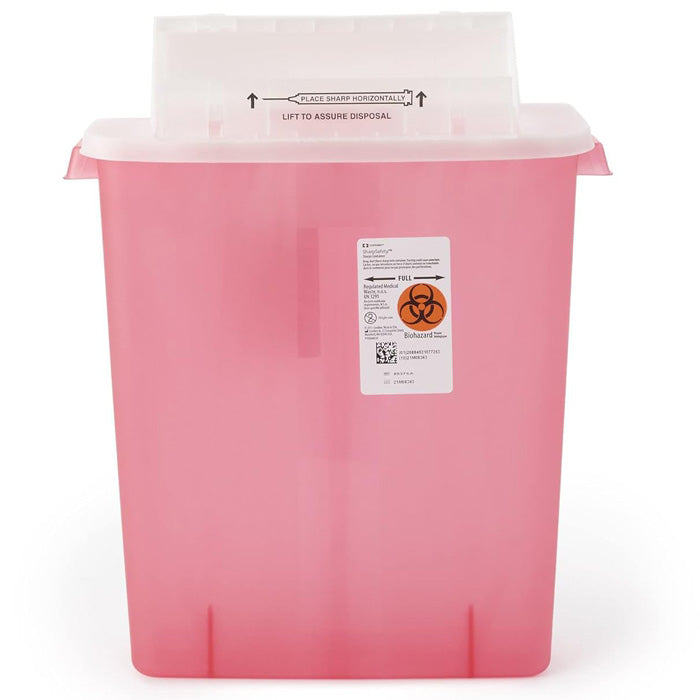 Sharps Container 3 Gallon Extra Large, Transparent Red 8537SA