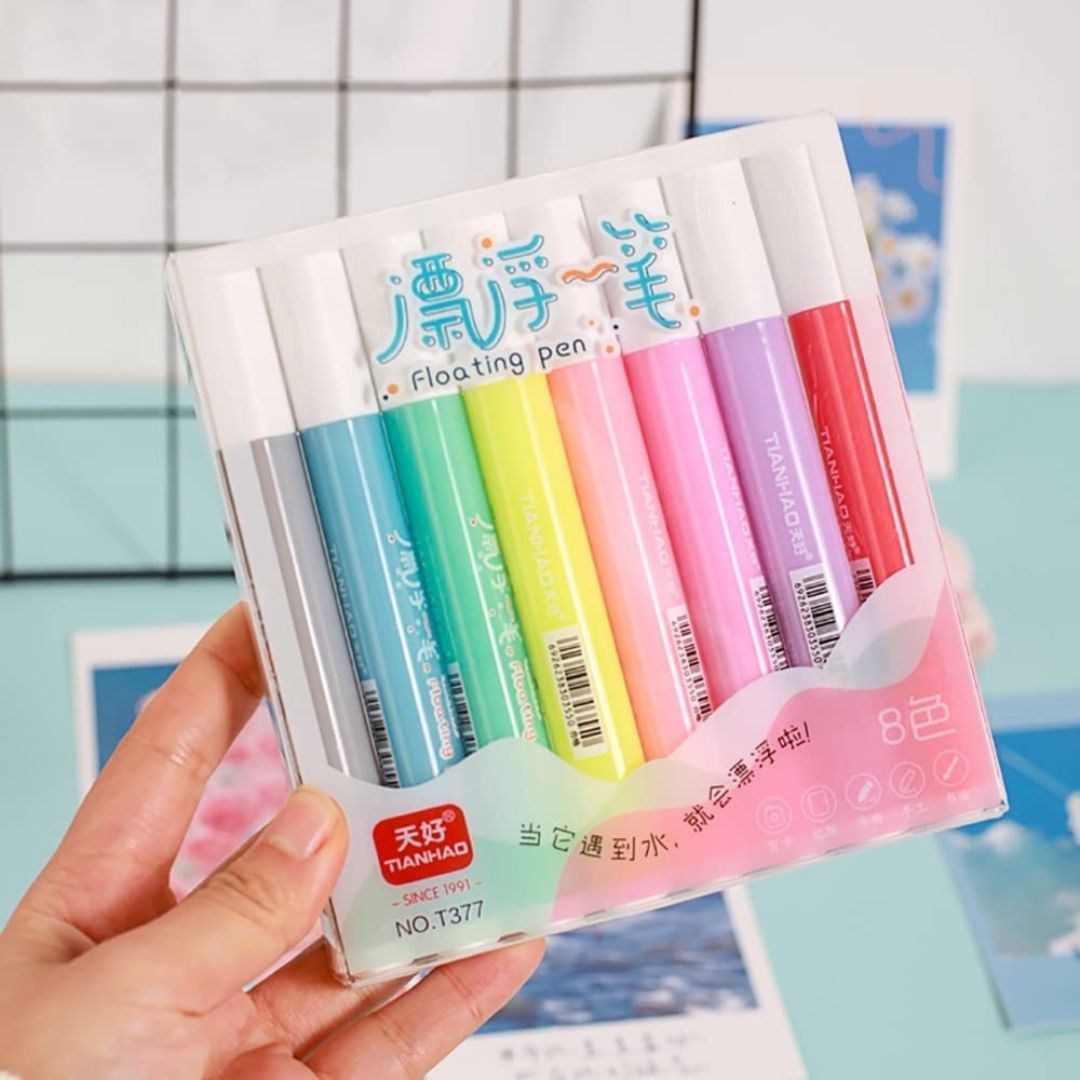 Enchanting Magic Floating Pen Set with Multicolour Ink ( Pack of 8 )