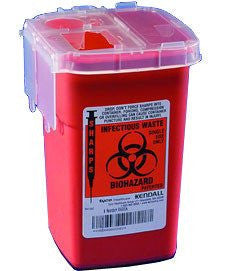 SharpSafe Phlebotomy Sharps Container, Red 1 Quart