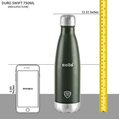 Duro Swift Flask, Vacusteel Water Bottle, 750ml