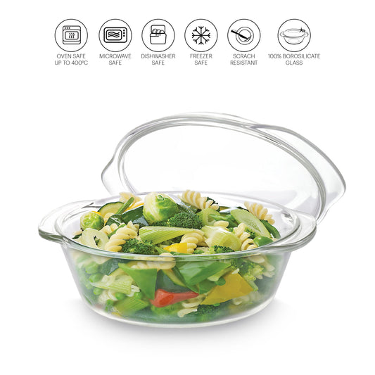 Angelica Round Casserole With Lid, 1100ml