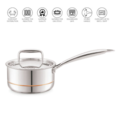 5-Ply Stainless Steel Sauce Pan with Lid