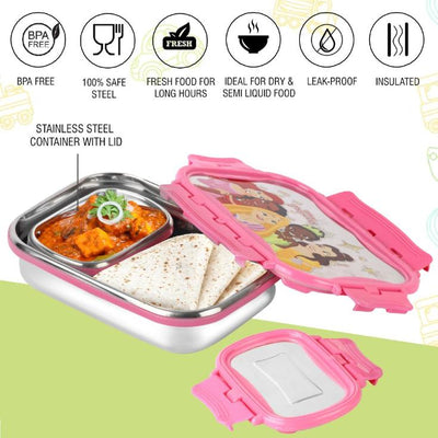 Click It Toons Stainless Steel Lunch Box, Big