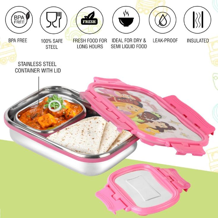 Click It Toons Stainless Steel Lunch Box, Big