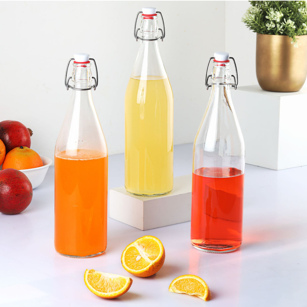 Aquaria Glass Water Bottle, 1000ml