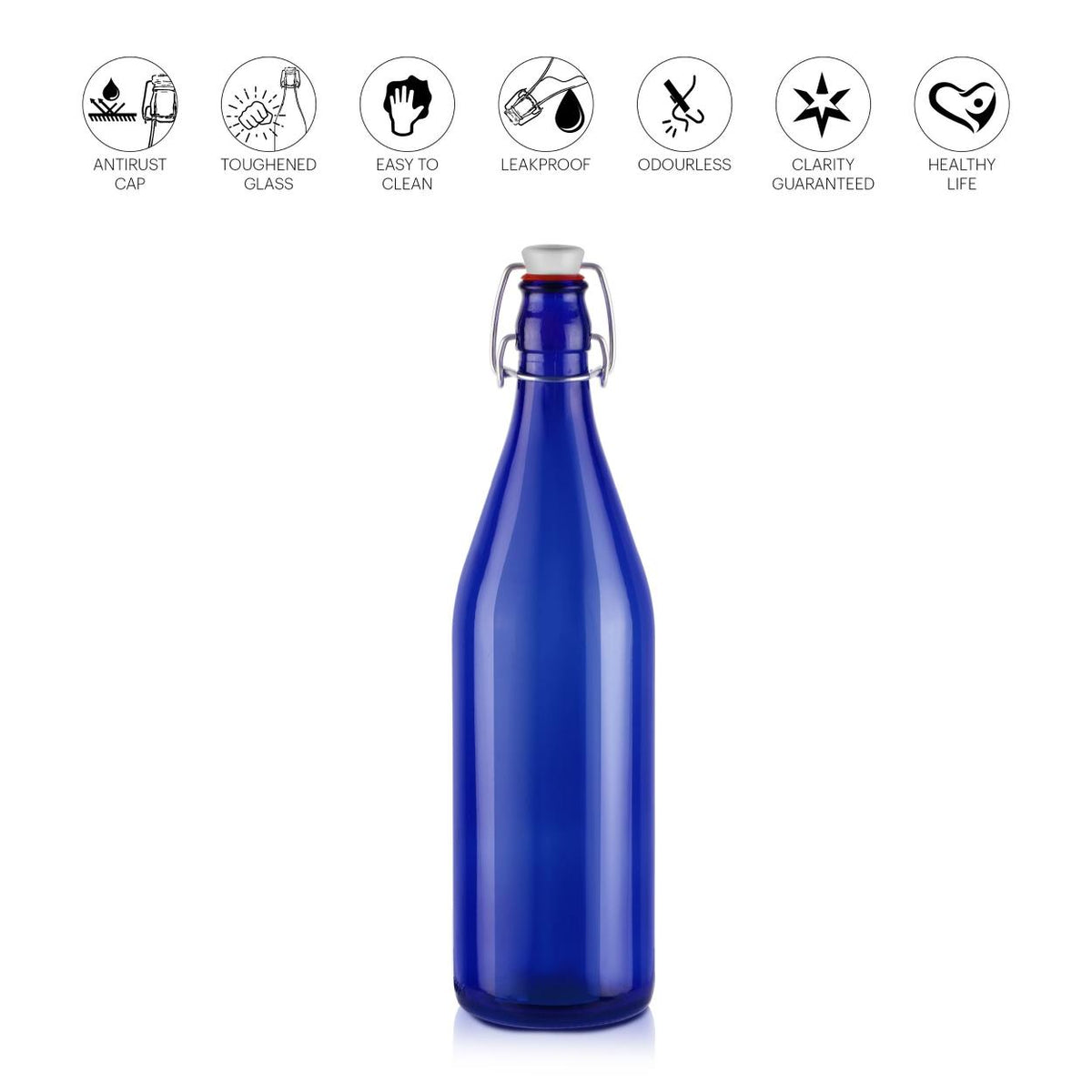 Aquaria Glass Water Bottle, 1000ml