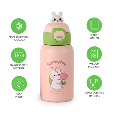 Babybop Hot & Cold Stainless Steel Kids Water Bottle, 500ml