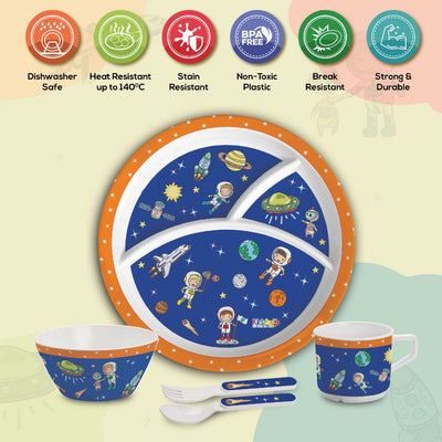 Cosmic Explorer  Kids Melamine Meal, Set of 5