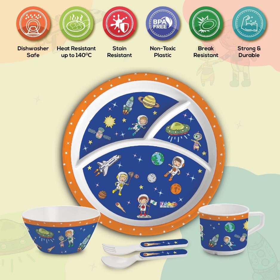Cosmic Explorer  Kids Melamine Meal, Set of 5