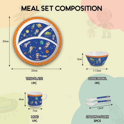 Cosmic Explorer  Kids Melamine Meal, Set of 5