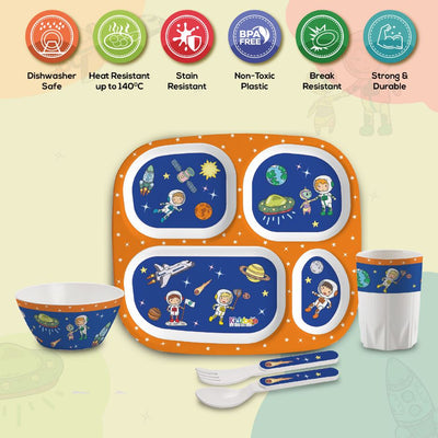 Cosmic Explorer  Kids Melamine Meal, Set of 5