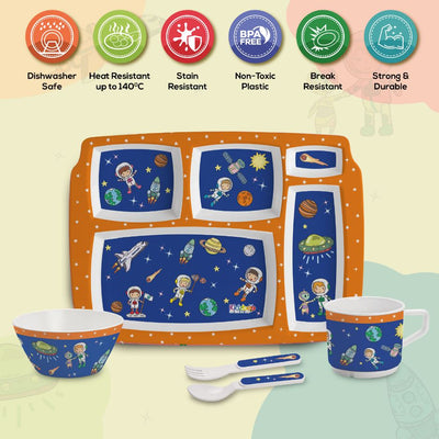 Cosmic Explorer  Kids Melamine Meal, Set of 5