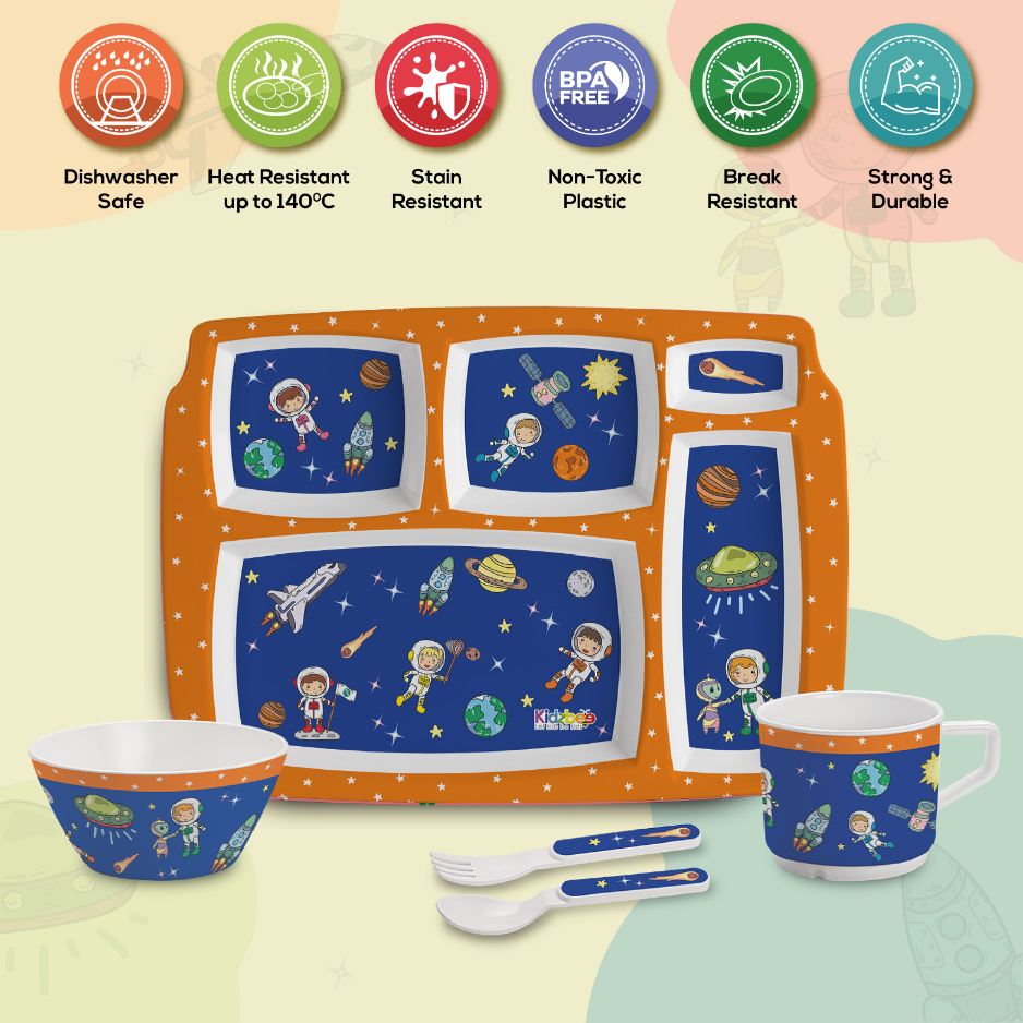 Cosmic Explorer  Kids Melamine Meal, Set of 5