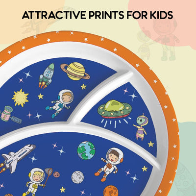 Cosmic Explorer Blue Kids Melamine Meal, Set of 3