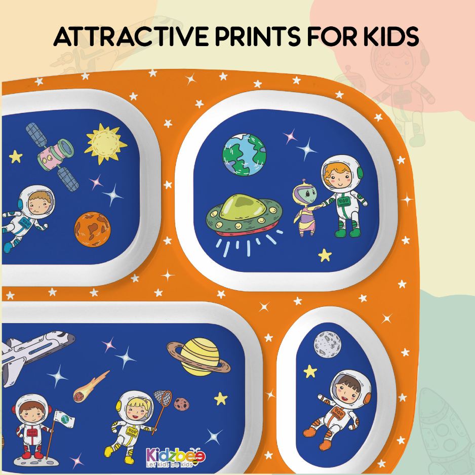Cosmic Explorer Blue Kids Melamine Meal, Set of 3