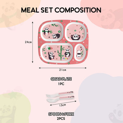 Bamboo Buddies Kids Melamine Meal, Set of 3