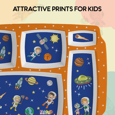 Cosmic Explorer Blue Kids Melamine Meal, Set of 3