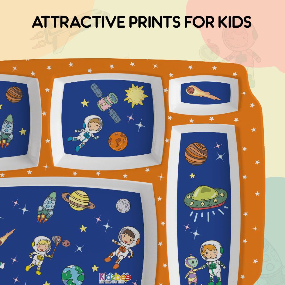 Cosmic Explorer Blue Kids Melamine Meal, Set of 3