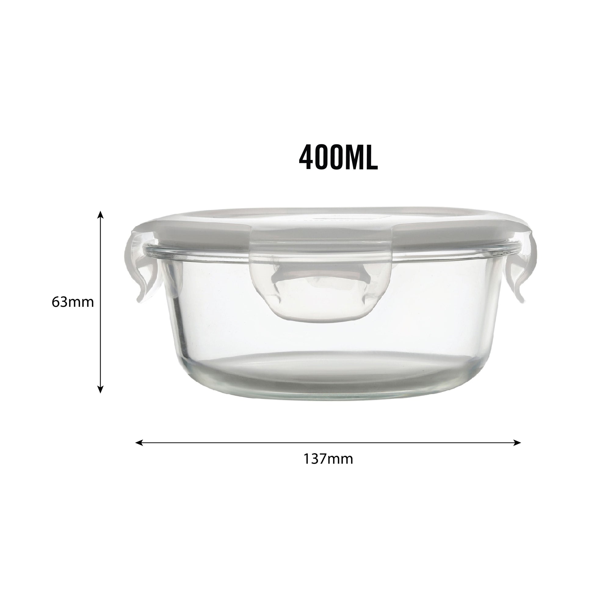 Camellia Borosilicate Glass Round containers, Set of 2