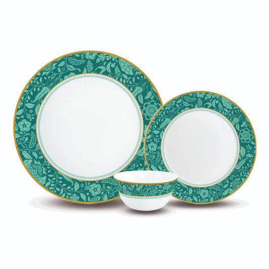 Aurus Series 27 Pieces Adornia Opalware Dinner Set, Family of 6