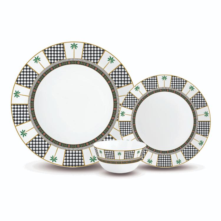 Aurus Series 35 Pieces Arabia Opalware Dinner Set, Family of 6