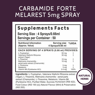 CF Melatonin Spray with Tagara & Chamomile - Sleeping Aid Supplement | Mint Flavour - 300 Sprays