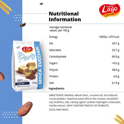 Cocoa Cream Sugar Free Mini Party Wafers