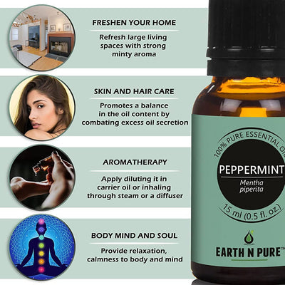 Earth N Pure Essential Oils (Tea Tree, Lavender, Eucalyptus, Peppermint & Lemongrass)