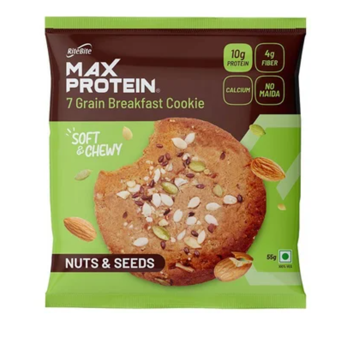 RiteBite Max Protein Nuts & Seeds Cookies - 55GM