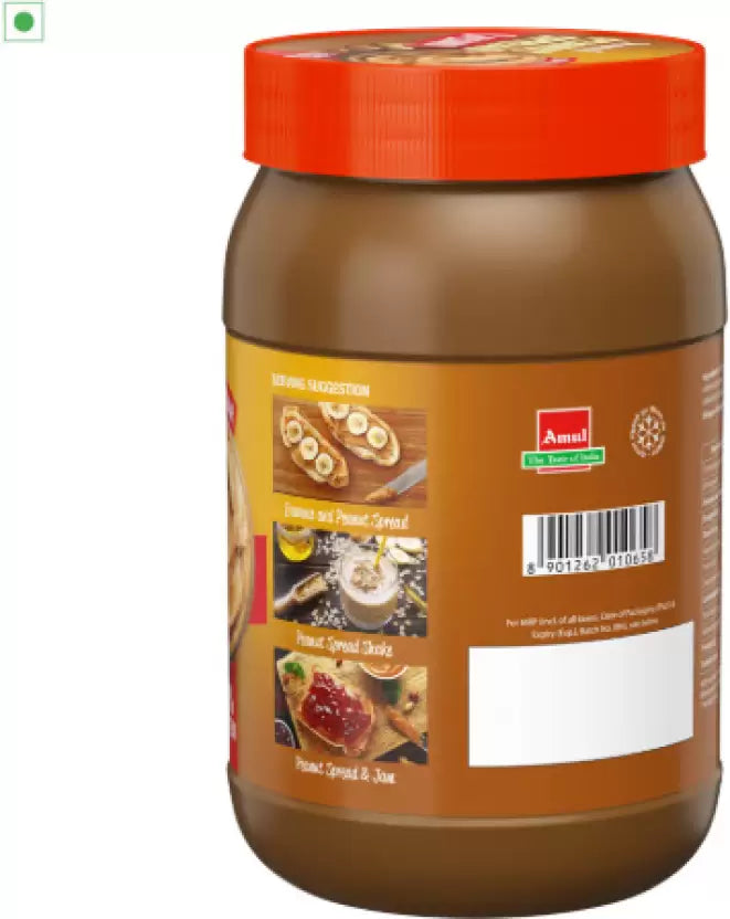 Amul Peanut Spread Creamy – Smooth & Delicious Peanut Butter for Healthy Snacking  (900 g)