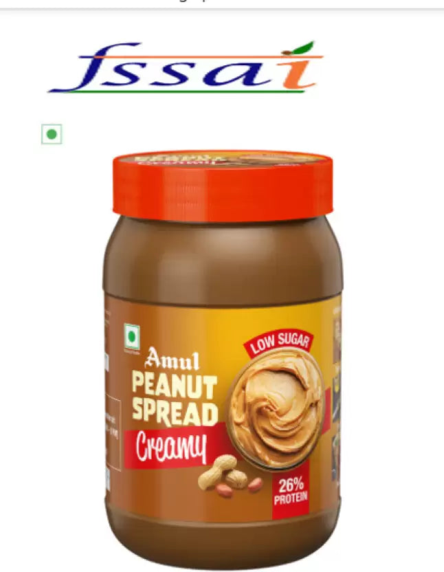 Amul Peanut Spread Creamy – Smooth & Delicious Peanut Butter for Healthy Snacking  (900 g)