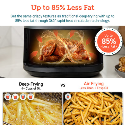 COSORI Air Fryer for home 4.7L, 9-in-1 Kitchen Oven Appliances, 30 Recipes Cookbook, Digital Tempered Glass Display, Max 230℃ Setting, Quiet, 4 Portions, 1500W, L501 Grey