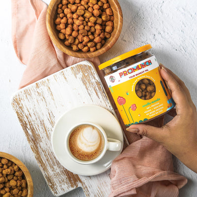 PROMUNCH Roasted Soya Snack - Pack of 2, Flavour: Tangy Pudina and Noodle Masala - 150G Each
