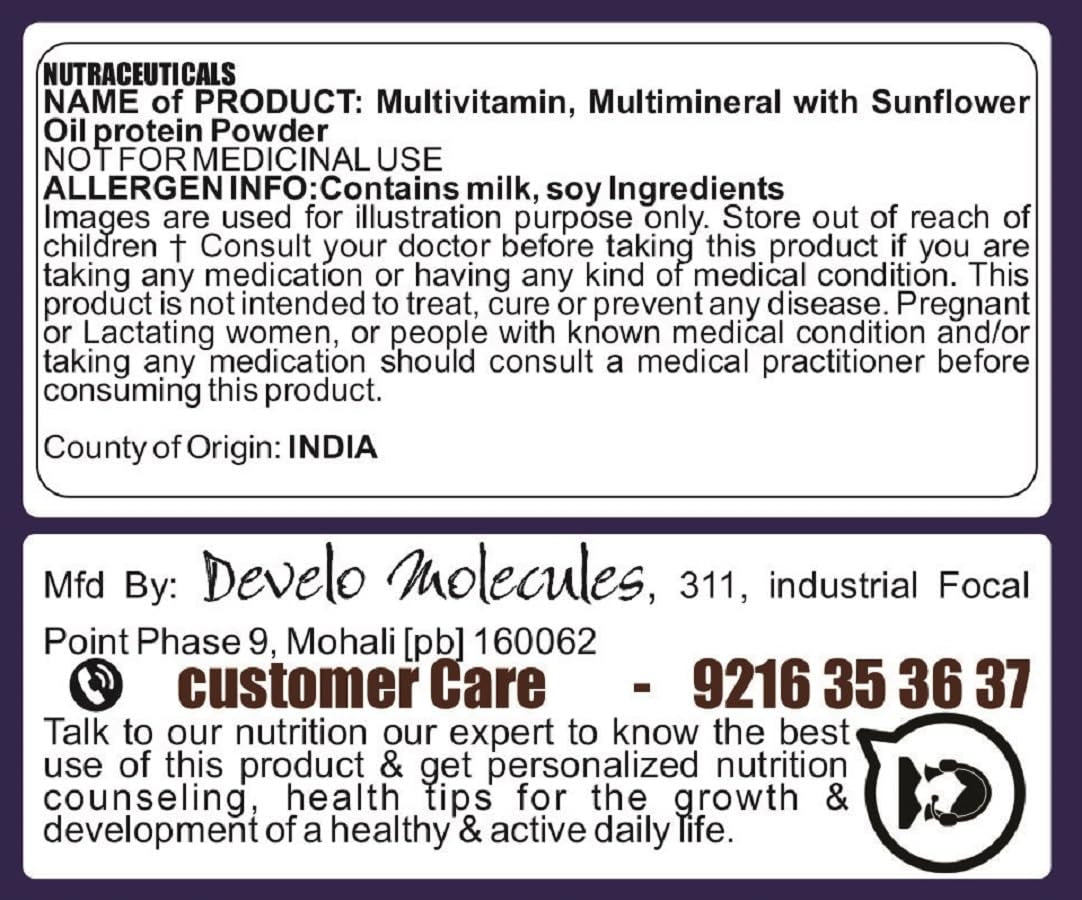 Develo Health Gainer protein Powder for Elderly, Seniors & Old Age, Men & Women - 500g Kesar Badam