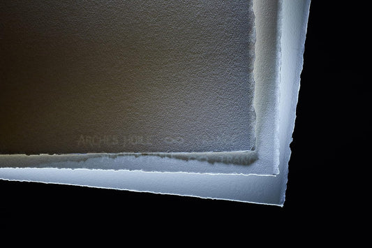 Arches Oil 300 GSM Cold Pressed White 56 x 76 cm Paper Sheets, 10 Sheets