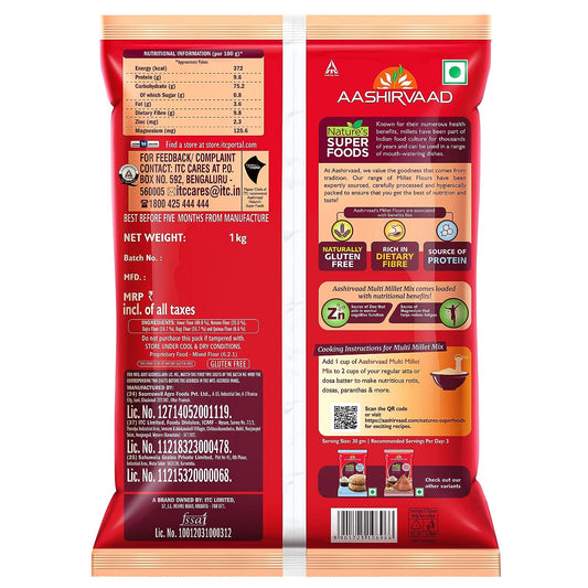 Aashirvaad Nature’s Superfoods Multi Millet Mix, 1kg Pack, Super Nutritious Millet Flour
