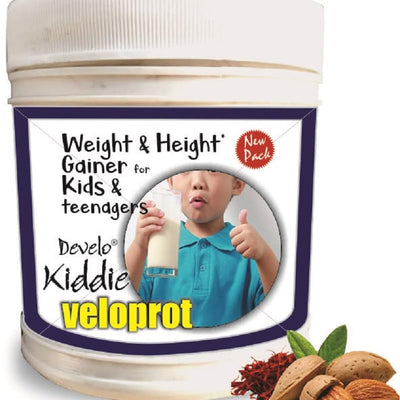 Develo Weight & Height Gainer Protein Powder for Kids, 2-12 years & Teenagers, Boys & Girls - 500g Kesar Badam