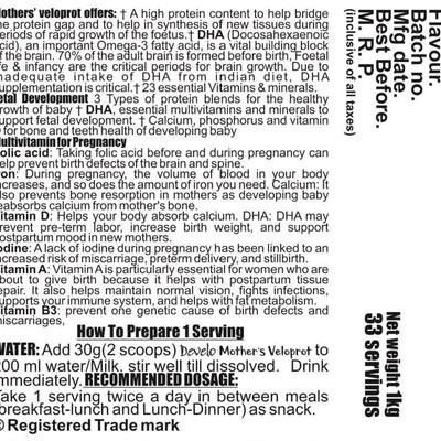 Develo Pregnancy & Lactation Protein Powder, Supplement for Pregnant Women & Lactating/Breastfeeding Mothers -1kg (Chocolate)