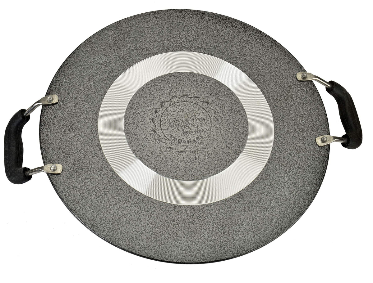 Anjali D PMTD12 Multi Tawa Deluxe Platinum Flat Tawa With Heat Resistant sturdy 2 Side Handle Triple Coating Non stick Tawa for Multie Purpose Food Item Making PMTD12